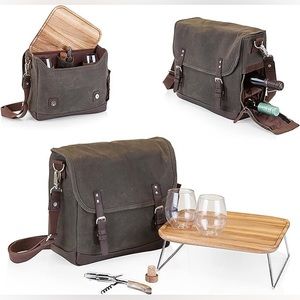 LEGACY Adventure Picnic Bag with Wine Glasses and Mini Table, Wedding Gift